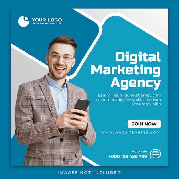 Digital marketing agency instagram post and social media banner template