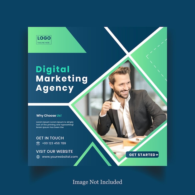 Digital marketing agency instagram post and social media banner template