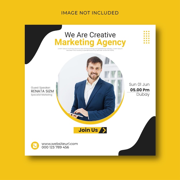 Digital marketing agency instagram post and social media banner template