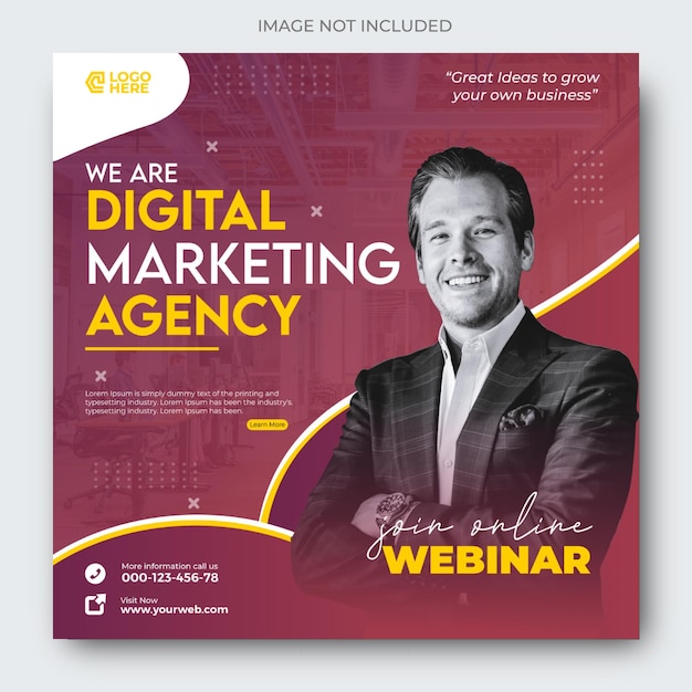 Digital marketing agency Instagram post and social media banner template