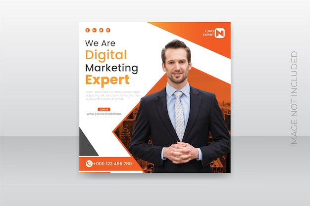 Digital marketing agency Instagram post and social media banner template