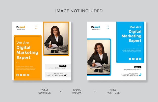 Digital marketing agency Instagram post and social media banner template