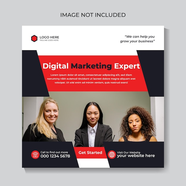 Digital marketing agency instagram post and social media banner template