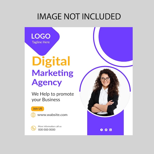 Digital marketing agency instagram post and social media banner