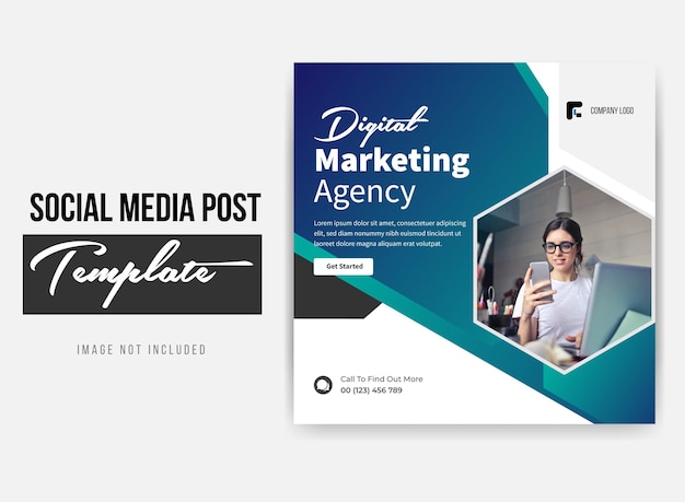 Digital marketing agency Instagram post template design premium vector