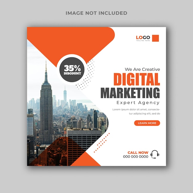 Digital marketing agency Instagram post and web banner template