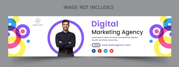 Digital Marketing Agency LinkedIn Cover Banner Premium Vector Design Template