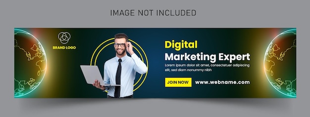 Digital Marketing Agency LinkedIn Cover Banner Premium Vector Design Template