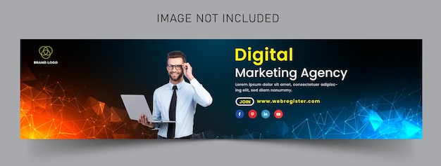 Digital marketing agency LinkedIn Cover Banner Premium Vector template