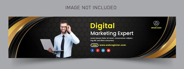 Digital marketing agency LinkedIn Cover Banner Premium Vector template