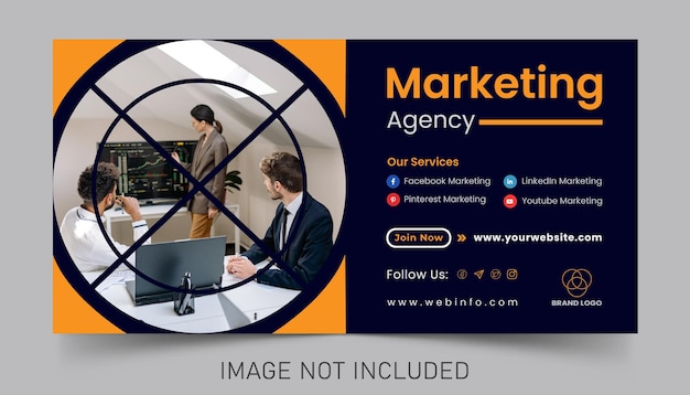 Digital Marketing Agency LinkedIn Premium Vector Template