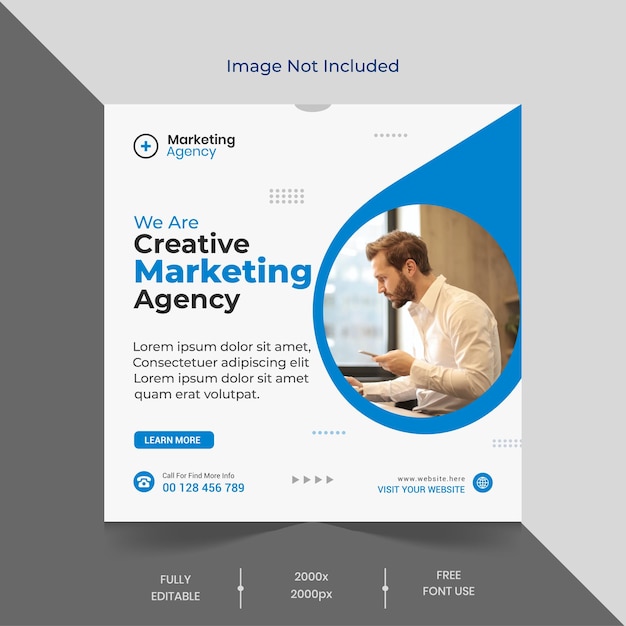 Digital marketing agency post design corporate web banner template