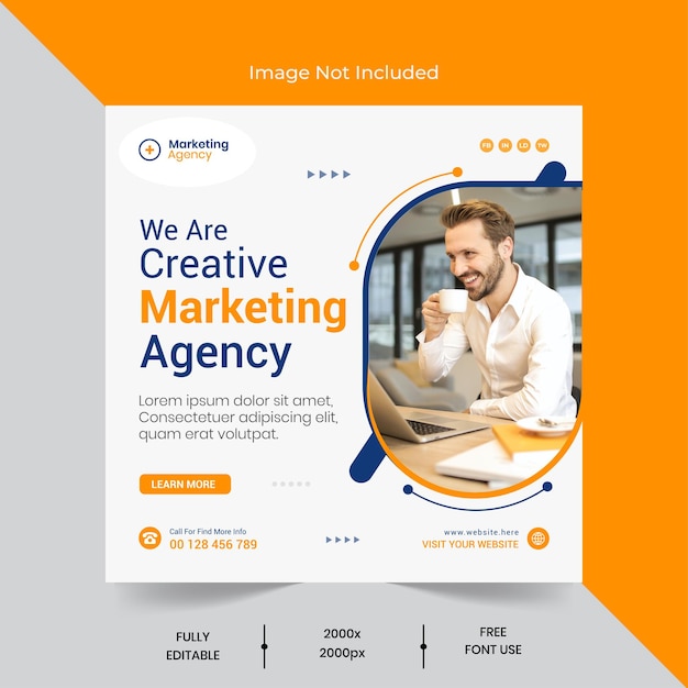 Digital marketing agency post design corporate web banner template