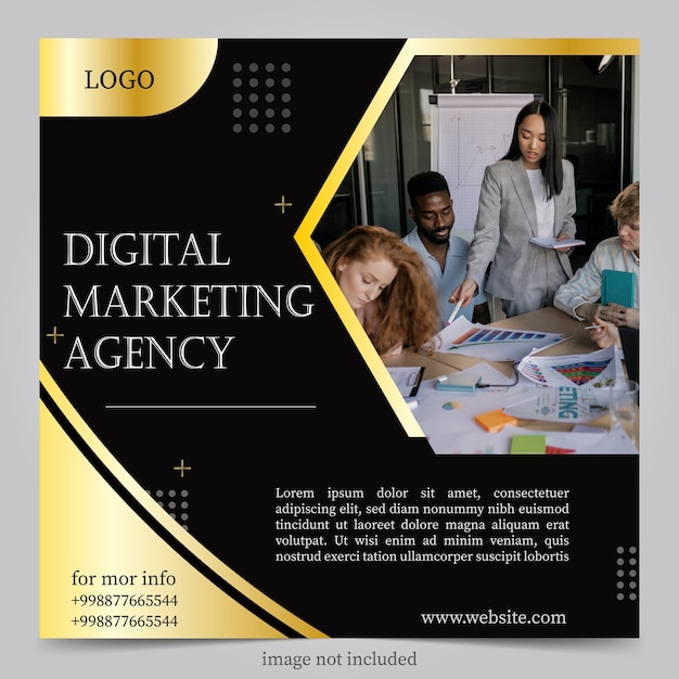 digital marketing agency poster template flat design