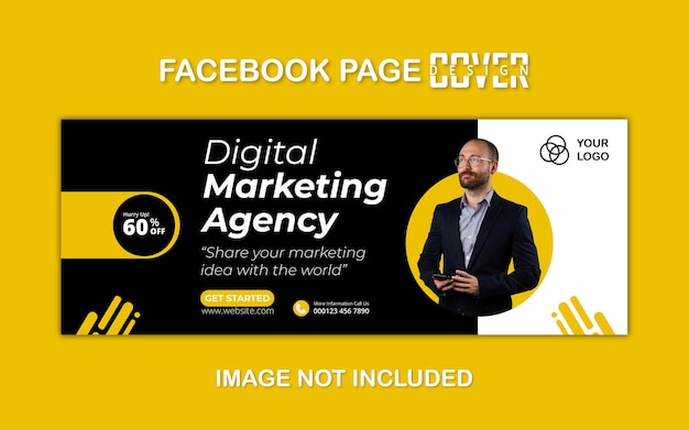 Digital marketing agency social media cover template  Facebook cover promo banner vector