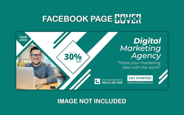 Digital marketing agency social media cover template  Facebook cover promo banner vector