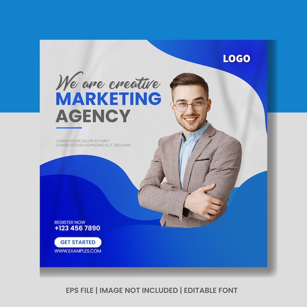 Digital marketing agency  social media Instagram post banner template