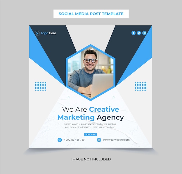 Digital Marketing Agency Social Media and Instagram Post Template banner Premium Vector