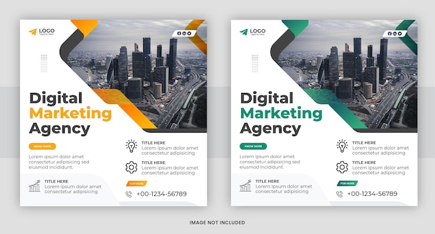 Digital marketing agency social media and instagram post template design