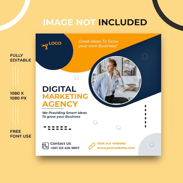 Digital marketing Agency social media and Instagram post template 