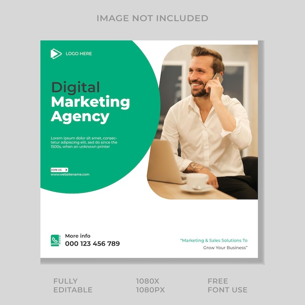 Digital marketing agency social media amp instagram post template