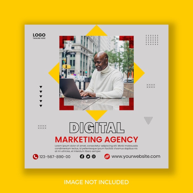 Digital marketing agency social media and instagram post template