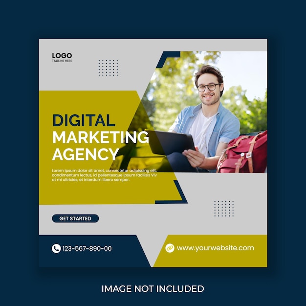 Digital marketing agency social media and instagram post template