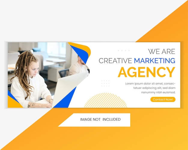 Digital marketing agency social media page cover and web banner template design.