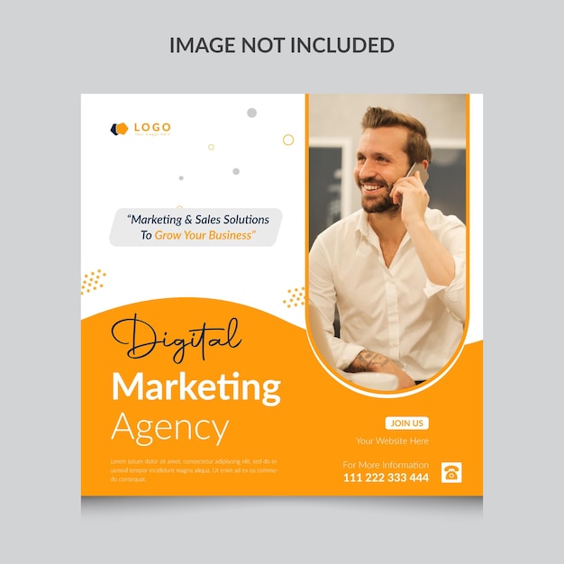 Digital marketing agency social media post and banner design template