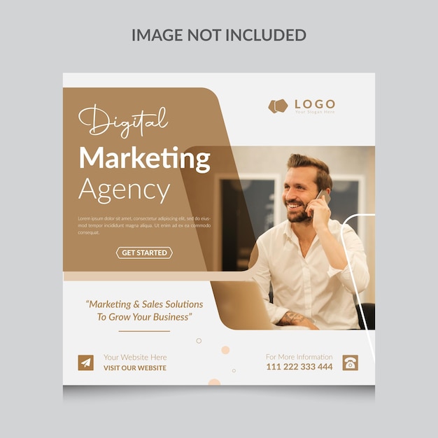 Digital marketing agency social media post and banner design template