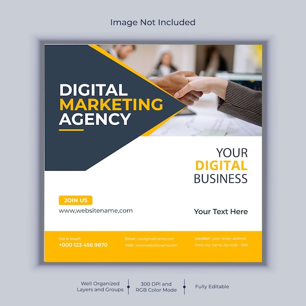 Digital marketing agency social media post banner design vector template