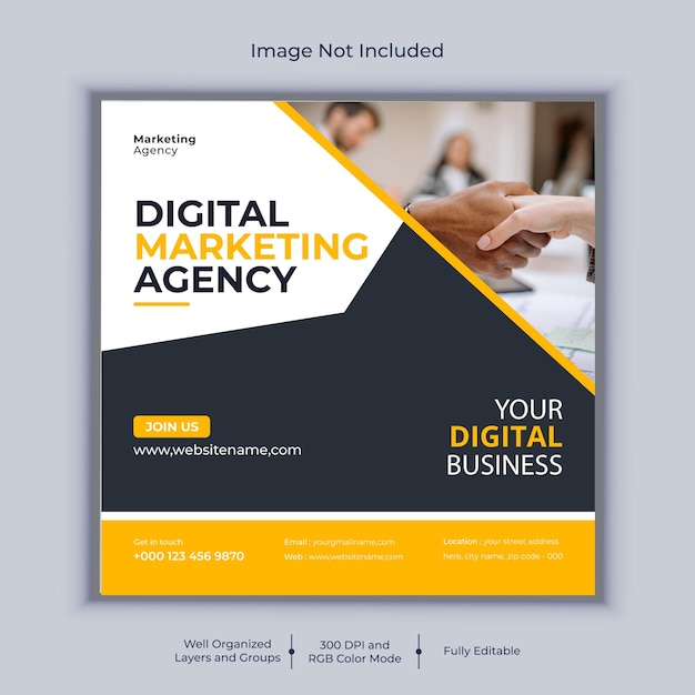 Digital marketing agency social media post banner design vector template