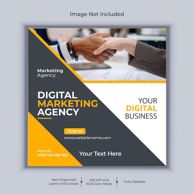 Digital marketing agency social media post banner design vector template