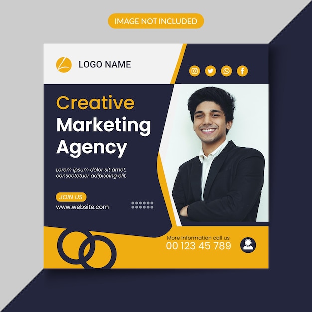 Digital marketing agency and social media post banner template