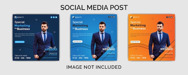 Digital marketing agency social media post design template premium vector