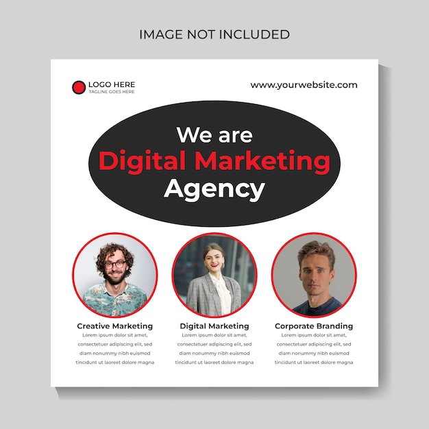 Digital marketing agency social media post design template