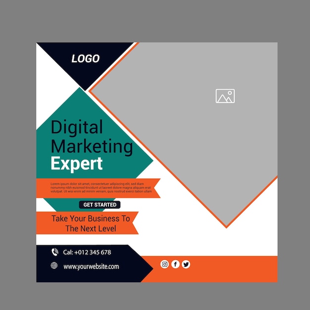 Vector digital marketing agency social media post design template