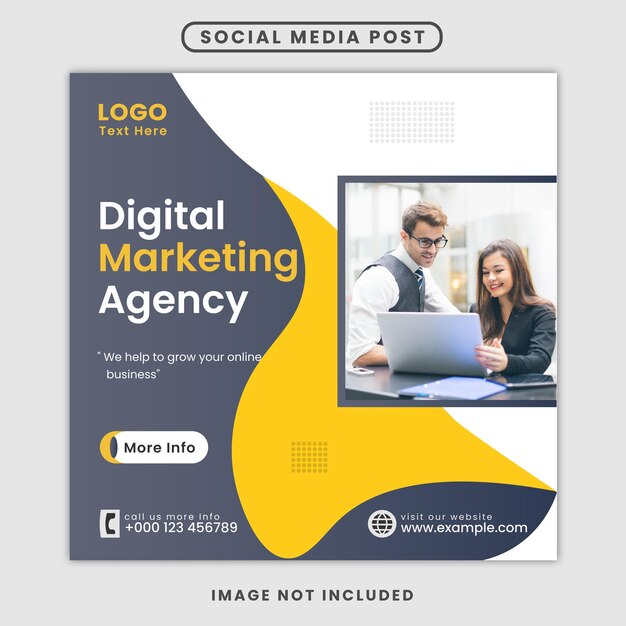 Digital Marketing Agency social media post or squire template Premium EPS