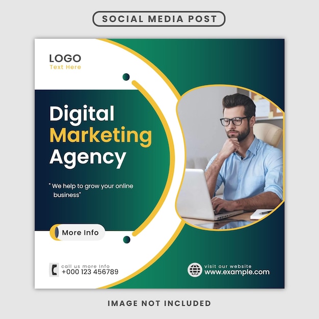 Digital Marketing Agency social media post or squire template Premium EPS