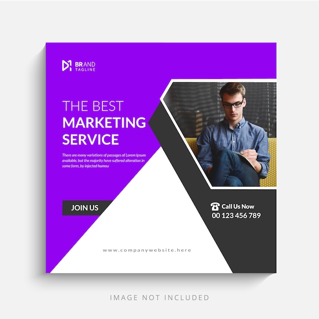 Digital marketing agency social media post template banner design