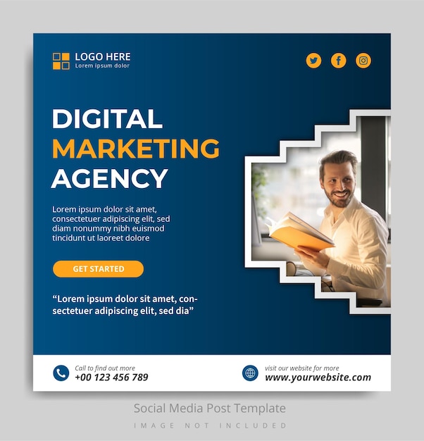 Digital marketing agency social media post template