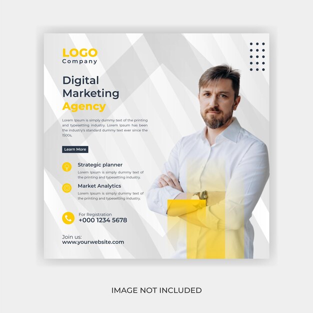 Vector digital marketing agency social media post template