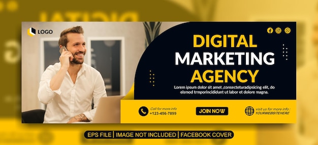 Vector digital marketing agency social media post template