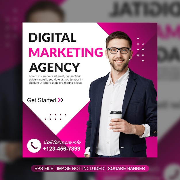 digital marketing agency social media post template