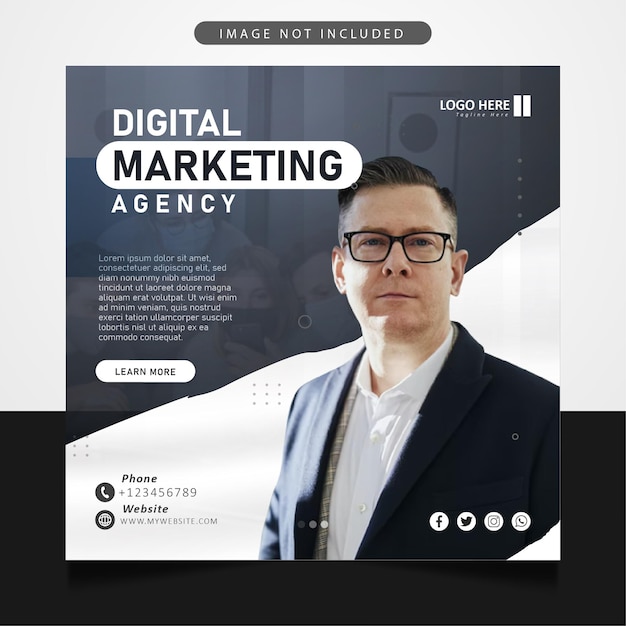 Digital marketing agency social media post template