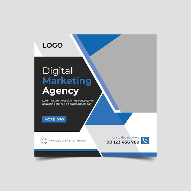 Vector digital marketing agency social media post template