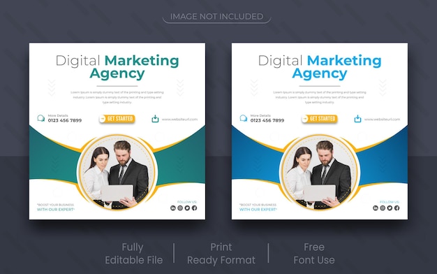 Digital marketing agency and social media post template