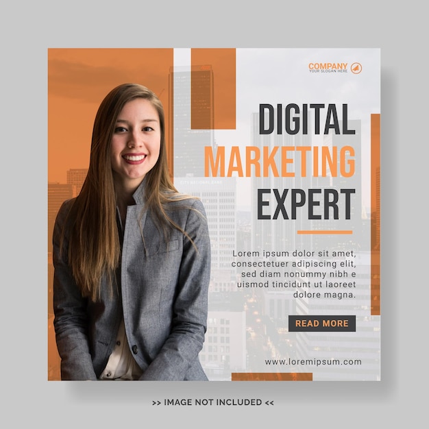 Vector digital marketing agency social media post template