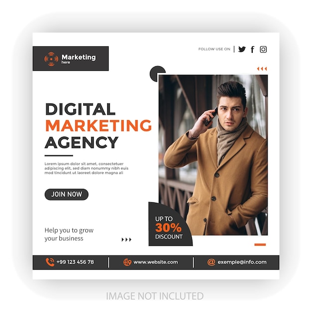 Vector digital marketing agency social media and post template