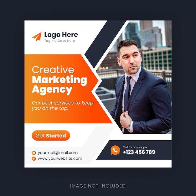 Digital marketing agency social media post web banner template